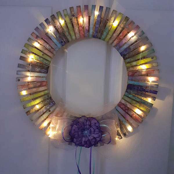Wreath - lit with fairy lights