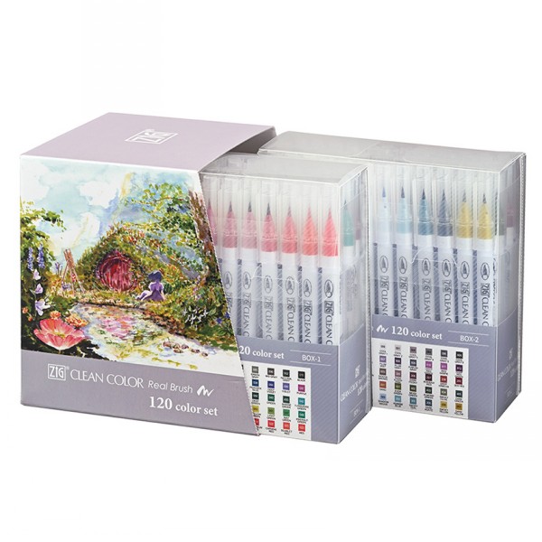 Kuretake Clean Colour Real Brush Pens Set of 120