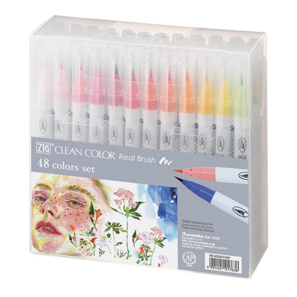 Kuretake Clean Colour Real Brush Pens Set of 48