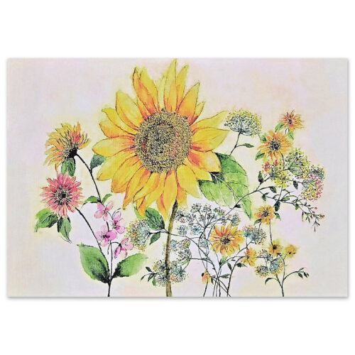 Watercolour Sunflower Note Cards 1