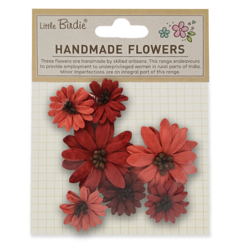 Handmade Flowers Doy Vintage Red 7 Pack