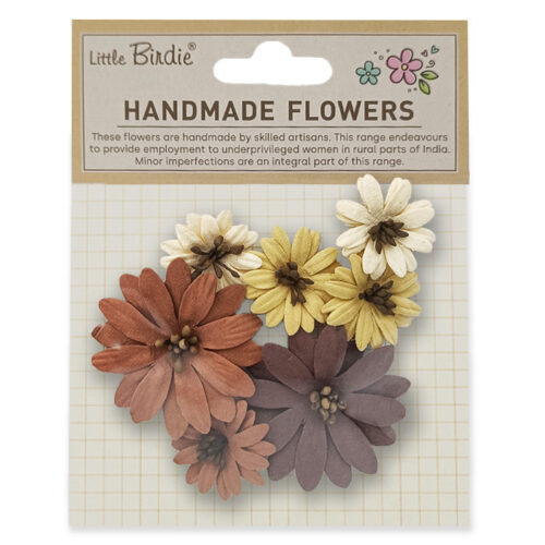 Handmade Flowers Doy Vintage Brown 7 Pack