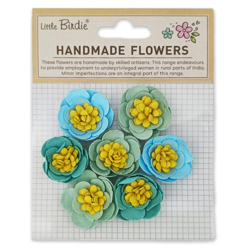 Handmade Flowers Cleo Teal Vibes 7 Pack
