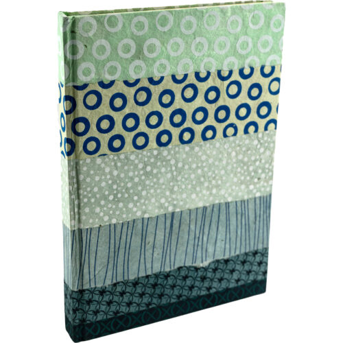 Blue Notebook Plain Paper & Green Grey Lokta Paper