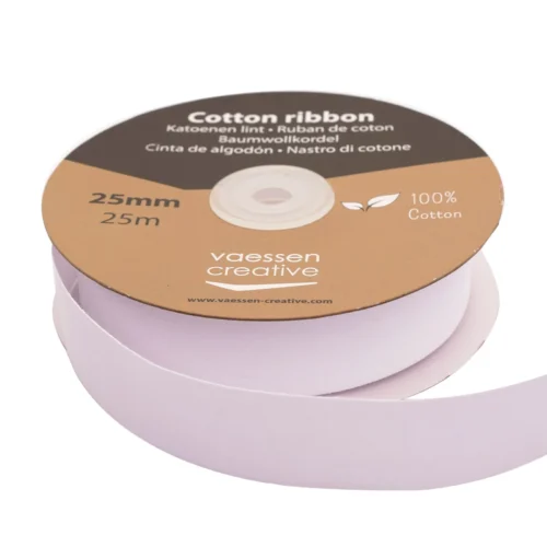 Cotton Ribbon White 25mm X 25m 1